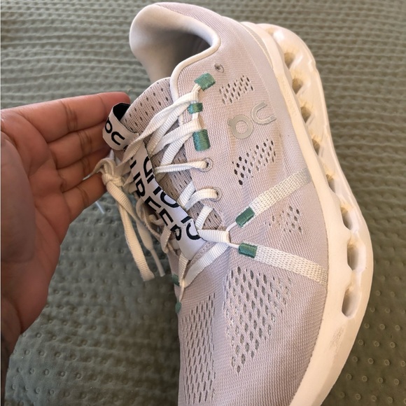 On Running Women’s grey Athletic Sneakers with Mint Accents - Picture 3 of 9